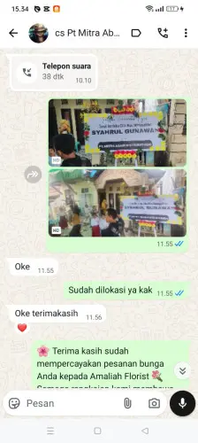 Testimonial Papan Bunga cileunyi wetan